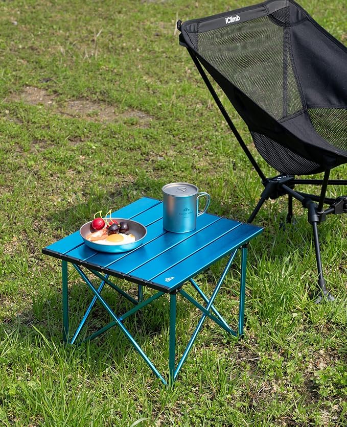 iClimb Ultralight Compact Camping Folding Table with Carry Bag (Reinforced Nature - S)