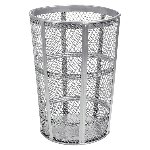 Global Industrial 48 Gallon Outdoor Metal Trash Container, Galvanized
