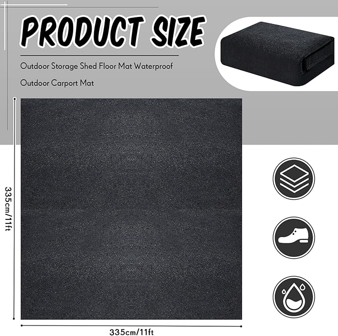 11x11ft Outdoor Gazebo Mat Waterproof Tent Rugs Foldable Portable Floor Blanket for Gazebo Picnic Hiking Lawn Outdoor Supplies Garden