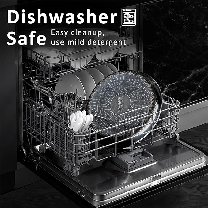 11" Non Stick Frying Pans, Hybrid Ceramic Stainless Steel Pan, Skillet with Stay-Cool Handle, Non Toxic, PFAS PFOA PTFE Free, Dishwasher & Oven Safe, Induction, Compatible with All Cooktops