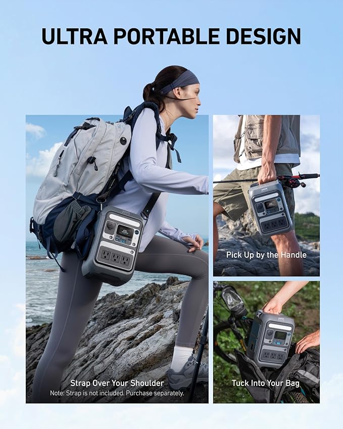 Anker Portable Power Station SOLIX C300, 288Wh LiFePO4 Battery, 300W (600W Surge) Solar Generator, 140W Two-Way Fast Charging, for Outdoor Camping, Traveling, and Emergencies (Solar Panel Optional)