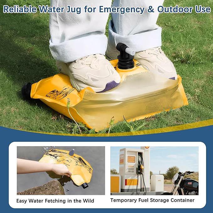 Camping Water Jug 2.1 Gallon CollapsibleWater Container Portable Water Bag for TravelOutdoor Hiking BPA Free Lightweight (Orange (2.1 Gal), 4)