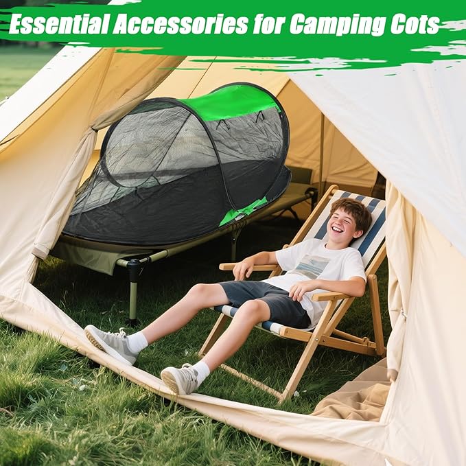 1 Person Pop-up Mosquito Tent for Camping - Breathable & Fine Mesh Camping Bug Screen Net with Carry Bag, Instant Portable Screen Tent for Teenagers/Adults