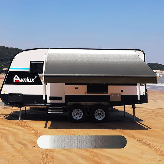 Awnlux RV Awning Camper Awning Fabric, Trailer Awning Canopy Patio Camping Car Awning, Durable Vinyl Roller Tube for RV, Van, SUV, Patio Awning Replacement (12, Black Fade)