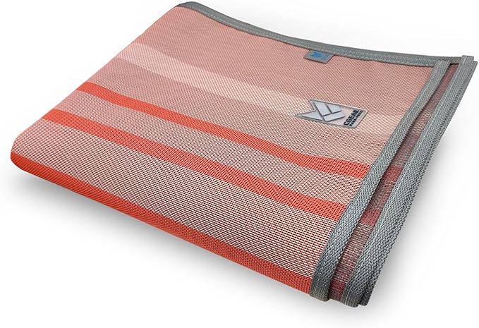 CGEAR RV Comfort Mat – Patented Sand-Free Technology with Ultra Soft Material – Sized to Your RV, Campsite, Beach House – Great Outdoor Patio Rug for RV and Camping (Earthy Stripe, 8' X 14')