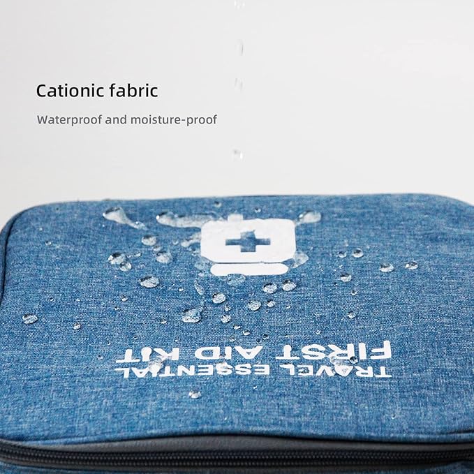 First Aid Bags Empty, Travel Medicine Bag, Medical Supplies Organizer Bag, Portable Kit for Traveling, Car, Home, Camping, Office, Hiking, Outdoor (Cationic Sky Blue)