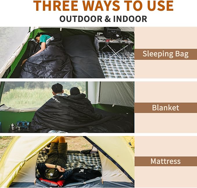 GEERTOP Flannel Sleeping Bag for Adults XXL 4 Season, 0 Degree Sleeping Bag for Winter Cold Weather
