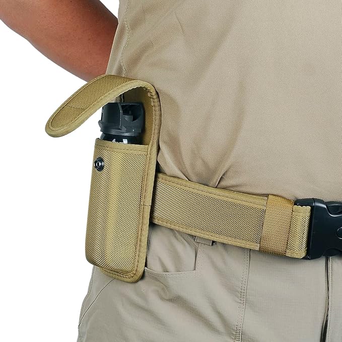 TAFTACFR Molded OC/Mace Spray Pouch, Top Flap Pepper Spray Holster OC/Mace Pepper Spray Black Pouch Hidden Snap(Small for MK3 and Large for MK4)
