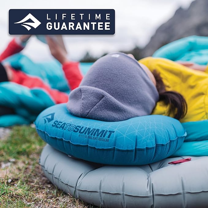 Sea to Summit Aeros Ultralight Inflatable Camping and Travel Pillow, Regular (14.2 x 10.2), Sea Foam