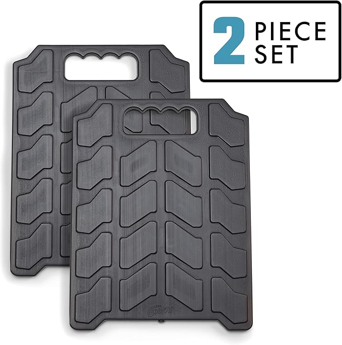 Cool Coolers by Fit & Fresh XL Slim Cooler Ice Blocks, Reusable & Long Lasting XL Ice Packs for Coolers, Slim XL Ice Packs for Cooler Bags, Space Saving, Quick Freeze, 10"x 13", Black, 2PK