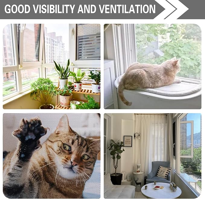 304 Black Stainless Steel Robust & Shielding Window Screen Replacement Mesh Screen, 47IN x 100FT, Perfect for Windows, Doors, Patios & Pets, Mosquito-Proof,Sturdy Screen Mesh Roll (20 Mesh)