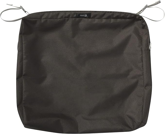 Classic Accessories Ravenna Water-Resistant 21 x 19 x 3 Inch Patio Seat Cushion, Espresso, Chair Seat Cushion