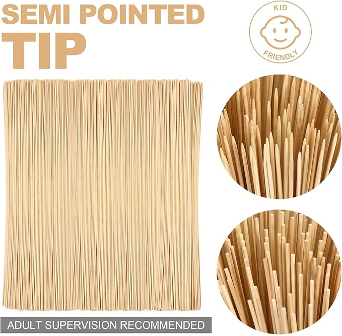 Suclain 500 Pcs Marshmallow Roasting Sticks 36" Long 5mm Thick, Smores Sticks Bamboo Skewers BBQ Kabob Grilling Barbecue Roasting Camping for Outdoor Fire Pits Campfires