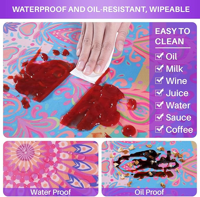 72x30 Picnic Table Cover with Bench Covers Reusable Polyester Camping Tablecloths for Outdoors Camp Trailer Stuff Traveling Road Trip Necessities Retirement Boho Summer Fall Party Decorations