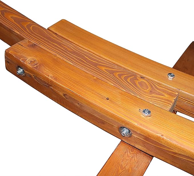 Sunnydaze Curved Wood Hammock Stand Only - 2-Person Wooden Hammock Stand for Outside with 400-Pound Capacity- 13-Foot