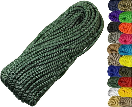 1/4" ParaMax Paracord 100 ft – 1000 lb Type IV Rope for Dog Leashes, Camping, Kayak Anchor - Made in USA - Emerald Green