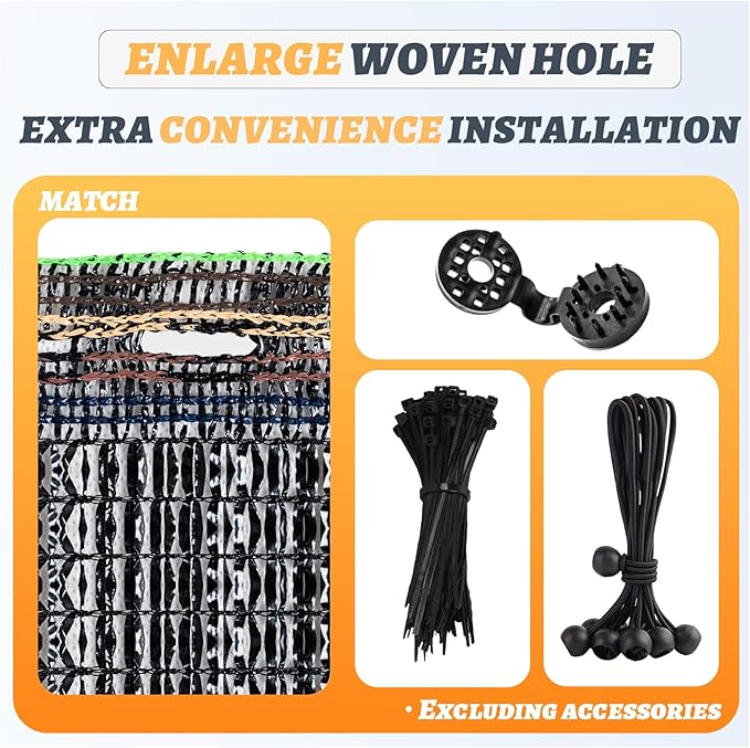 Cool Area 40% 6.5x10ft Sunblock Shade Cloth Cover Mesh UV Resistant Net for Garden Flower Plant Greenhouse, Black