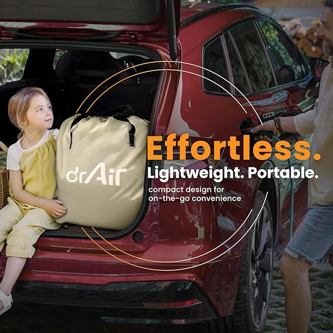 Twin Air Mattress, 18” Raised Inflatable Bed with Built-in Pump, Waterproof Velvety Top, Ergonomic Design, Reinforced Support, and Carry Bag for Home, Camping, and Guests