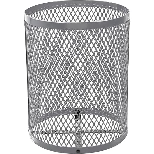 Global Industrial 36 Gallon Outdoor Steel Trash Can with Dome Lid, Plastic Liner and Anchor Kit Included, 23-1/2" Diameter x 40" H, Powder Coat Finish, Unassembled, Gray