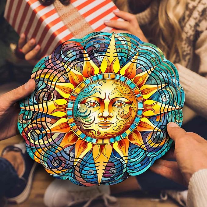 Celestial Sun Wind Spinner - Unique 3D Hanging Wind Spinner for Yard and Garden