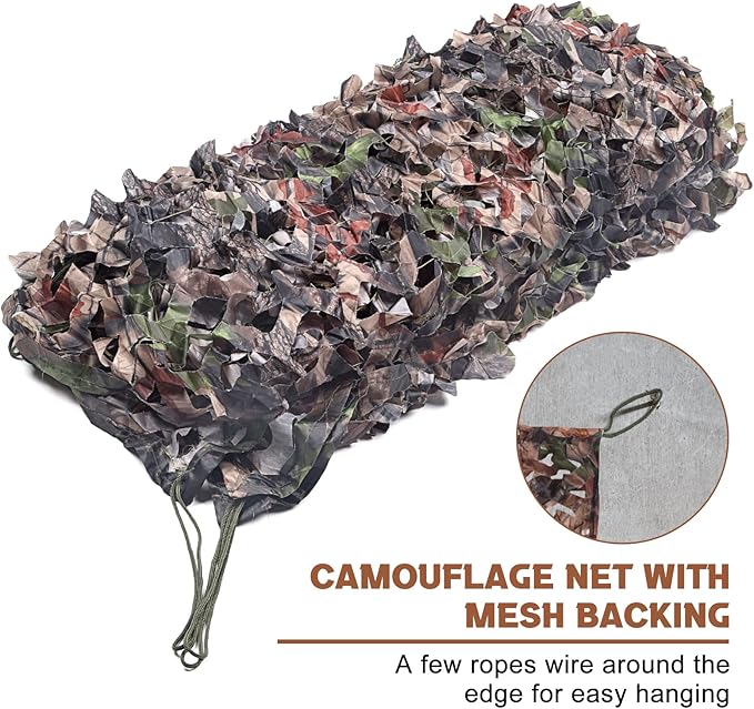 FLYEGO GEN 2 Camo Netting Camouflage Netting Hunting Blind Camo Net Camouflage Nets Military Surplus for Shooting Party Decoration Photograph Car Cover Sunshade