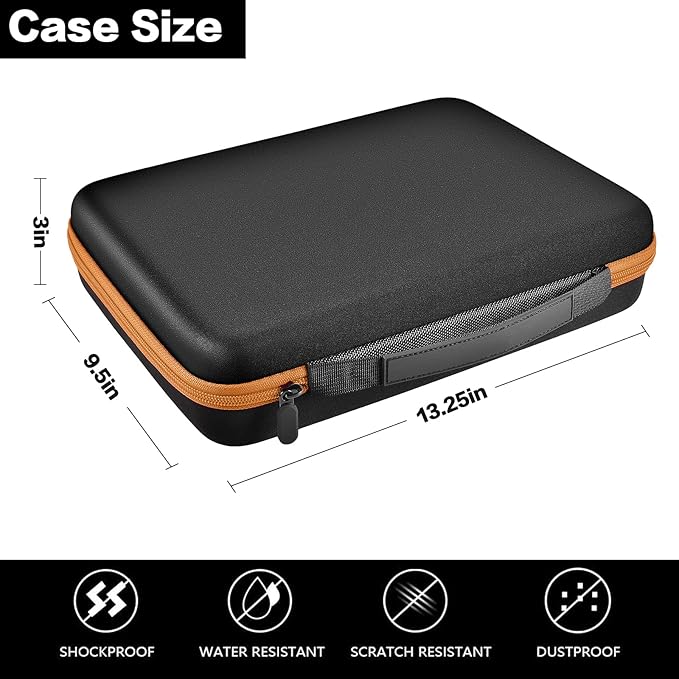 Comecase Battery Organizer Storage Box, Carrying Case Bag Holder - Holds 140+ Batteries AA AAA AAAA C D 9V - with Battery Tester - Brown(Batteries are Not Included)