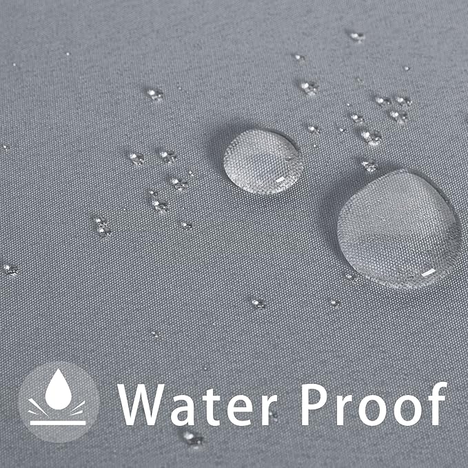 LUSHVIDA Rectangle Outdoor Tablecloth with Umbrella Hole and Zipper, 60x84 Inch Silver, Washable Waterproof Table Cloth Spill Proof Wrinkle Free Table Cover for Patio Spring Summer Picnic BBQS