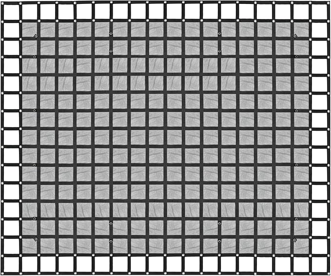 Heavy Duty 120" x 144" Truck Bed Cargo Net with Adjustable Cam Buckles & S-Hooks & Cross Strap,10' x 12' Cargo Net with 1500LBS Capacity for Pickup Truck Bed Trailer SUV Jeeps