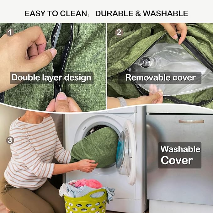 Inflatable Couch Premium Oxford Cloth Inflatable Sofa with Built-in Pump Rechargeable Portable Blow Up Couch for Camping Outdoor Travel Home Guests Backyard Patio