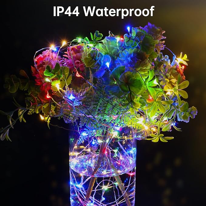 Blingstar USB Powered Fairy Lights, 2 Pack 33Ft 100 LED, Flexible Silver Wire, Mini String Lights for Christmas Tree/Bedroom/Birthday/Party/Holiday Indoor Decoration, Multicolor