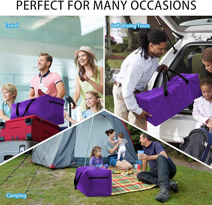 Foldable Duffel Bag 30" / 75L Lightweight with Water Rresistant for Travel-Purple