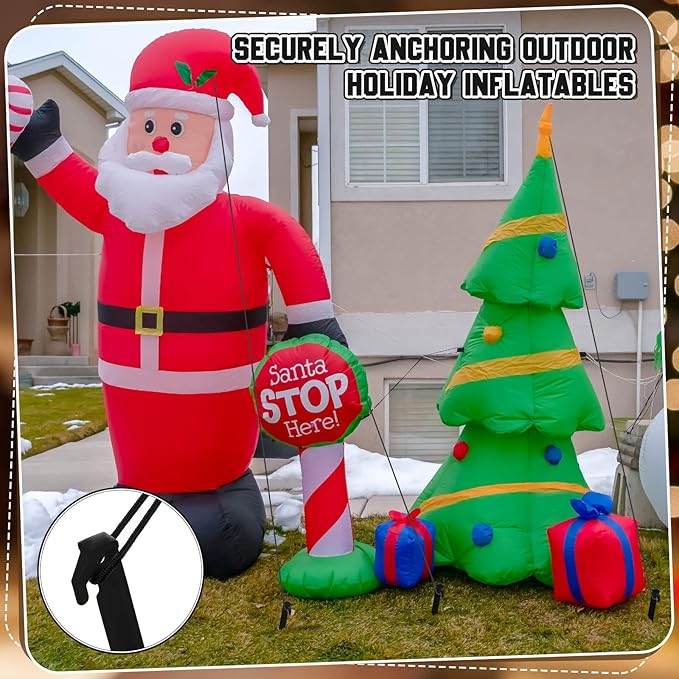 Deekin Plastic Tent Stakes 9 Inch Heavy Duty Tent Pegs Spike Hook Stakes for Summer Beach Garden Decorations Camping Outdoor Lawn Tarp