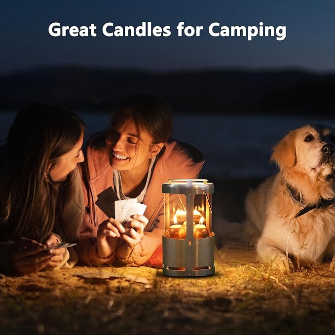 15-Hour Natural Beeswax Candles Compatible with Candle Lanterns - Smokeless Clean Long Lasting Burning for Outdoor, Camping, Emergency, Survival Emergency Preparedness- 20Pack