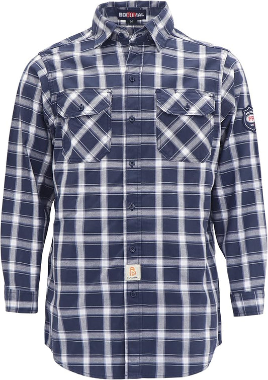 BOCOMAL FR Shirts 6.25oz Lightweight Welding Shirts Flame Resistant Men's Fire Retardant Shirt