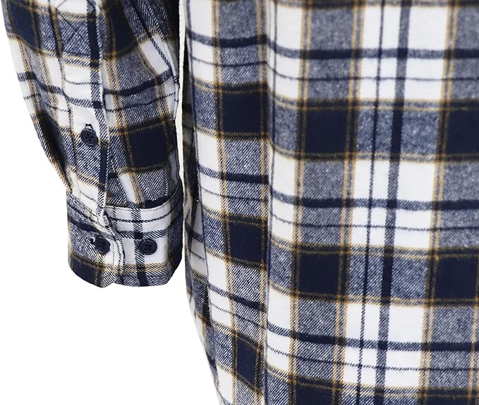 BOCOMAL FR Shirts for Men Welding Shirt Plaid 8.5oz Heavyweight Fire Retardant/Flame Resistant Welding Jacket
