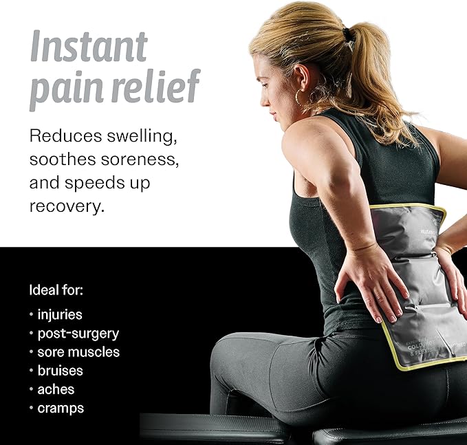 Hot & Cold Reusable Gel Packs (Large, 2 Pack) Flexible Soft Compress - Ice & Heat Therapy for Injuries, Back, Shoulder, Hip, Knee, Joint Pain, Swelling, Bruises, Post Surgery - Sport Temp