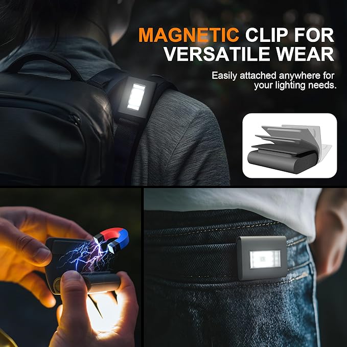 Yzoni 2Pack Running Lights, Safety Light with Strong Magnetic Clip for Runners, Small Lightweight Running Light USB Charging Cable for Night Running, Walking, Camping, Hiking, Outdoor Adventure