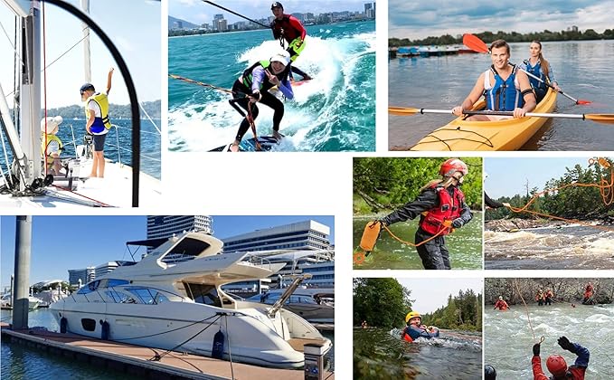 1/2 in x 16 ft Boat Marine Rope for Canyoneering, Floating, Fishing, Rafting, Camping, Hiking, Hunting, Anchor, Arborist Tree, Rafting, Rescue, Knotting Practice Nylon/Polyester Purple