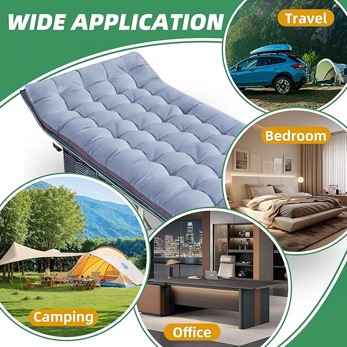 2 Pack Oversize Cot 79" L x 32" W x 18" H Camping Cot with Comfortable Mattress for Adults XXL Cots for Camping Bed Extra Large Folding Cot Heavy Duty with Carry Bag for Home Outdoor Indoor