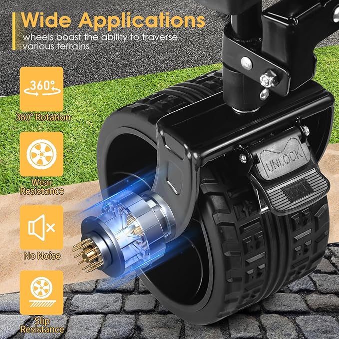 49''L Collapsible Foldable Extended Wagon with 450lbs Weight Capacity, Heavy Duty 300L Folding Utility Garden Cart with Big All-Terrain Beach Wheels & Drink Holders. Black