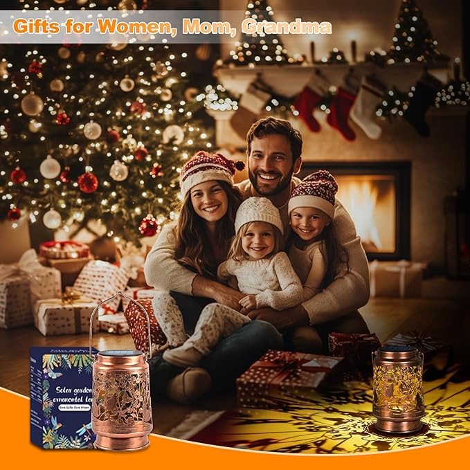 Solar Lanterns Outdoor Waterproof, Cat Garden Decor for Yard Porch Lawn Patio Pathway, Hanging Solar Lights Birthday Gifts for Women Mom Grandma Sister Friend