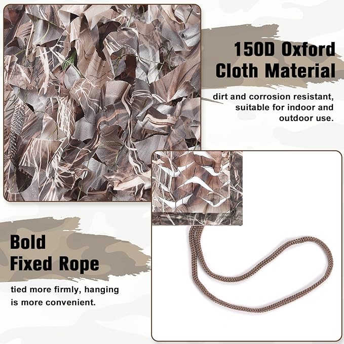 Camo Netting Camouflage Netting 20x20 10x20 10x10 Bulk Roll Burlap Camo Tarp Sunshade Net for Hunting Blind Dinosaur Birthday Jungle MilitaryTheme Party Decoration Camping Shooting