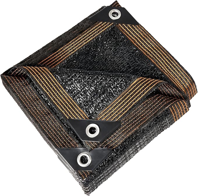 Black Shade Cloth, FT Sun Shade Net with Grommets, Garden Sunblock Shade Cloth Shading for Greenhouse, Plant, Pergola, and Backyard Patio (50%-Black, 20 x 20 FT)