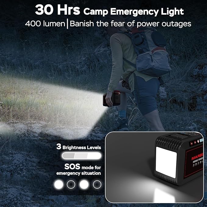 MARBERO 237Wh Solar Generator with Solar Panel Included Portable Power Station 300W Pure Sine Wave with Foldable Solar Panel 60W Set for Camping Outdoor Hiking Fishing Emergency