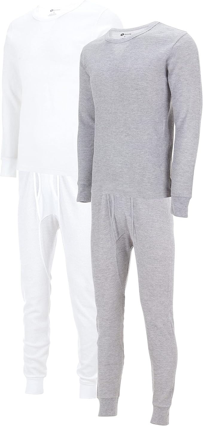 DARESAY Mens Thermal Long Sleeve Shirt & Pant - Base Layer for Tshirts & Jackets - Long Johns For Men Base Layer Set (2-Sets)
