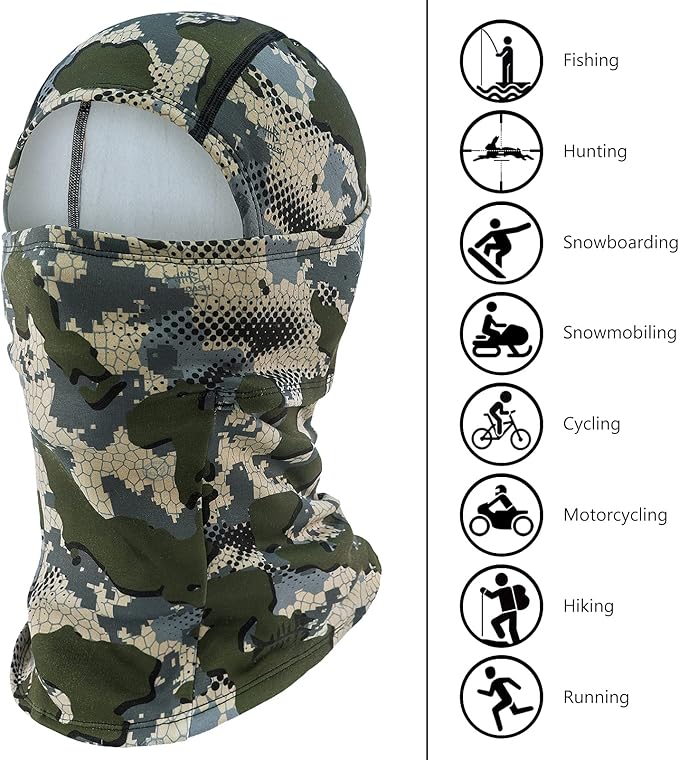 BASSDASH Winter Balaclava Fleece Ski Mask Ninja Hood Neck Warmer Fishing Hunting