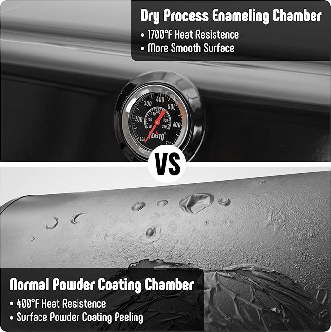 4-Burner Propane Gas Grill with 2 Side Tables, Outdoor BBQ Grill with Porcelain-Enameled Grates for Backyard, 36,000 BTU Powerful grills for Outdoor Cooking, Black