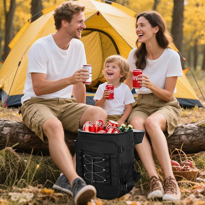 Cooler Backpack - 40 Cans Insulated Backpack Cooler for Men & Women, Portable 2 Leak Proof Compartments Coolers Bag for Beach Travel Picnic Lunch Hiking BBQ Camping - MIYCOO