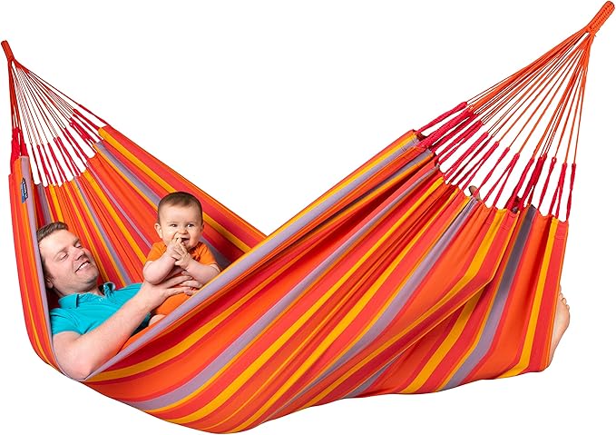 LA SIESTA - Large Double Brisa Classic Hammock & CasaMount - Suspension Kit for Walls & Beams - Weather Resistant Portable Hammock - 2-Person