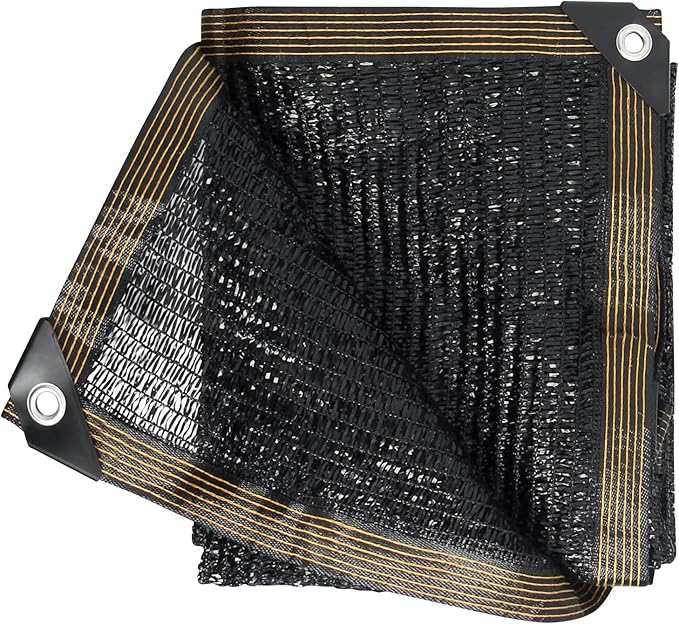 50% Shade Cloth, 10x12FT Sun Shade Cover Net Mesh Tarp with Grommets for Greenhouse, Plant, Garden, Patio, Pergola, Sun Shade Canopy Black
